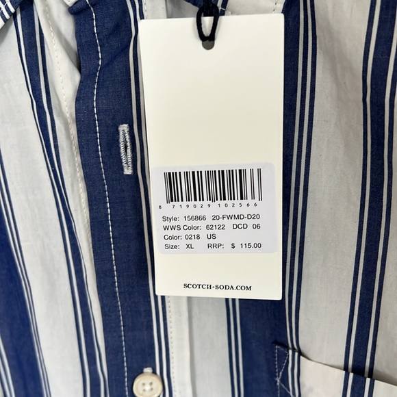 NWT Scotch & Soda Striped Casual - Picture 2 of 3